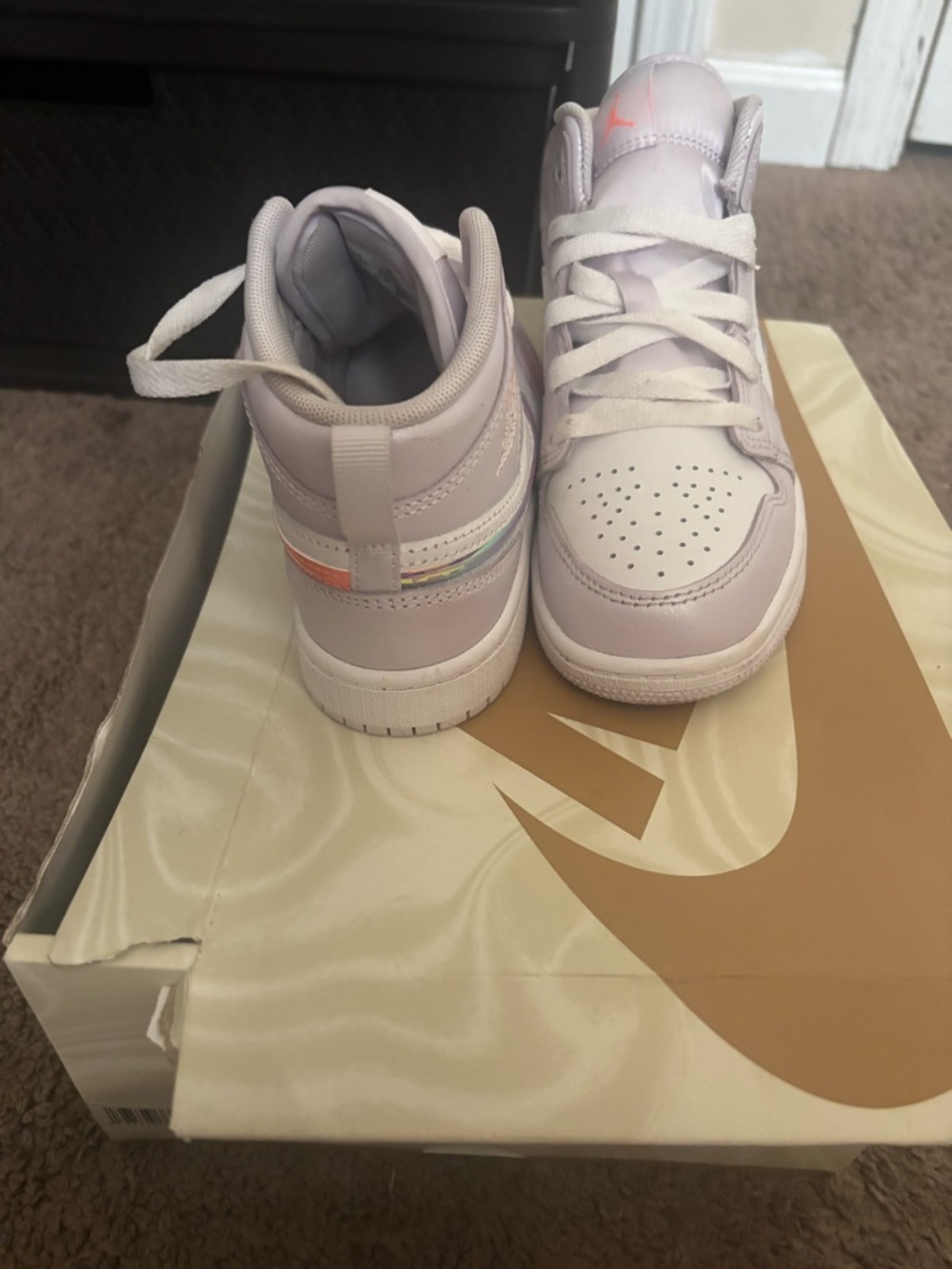 Jordan Kids Pastel Pink High-Top Sneakers - Picture 7 of 7